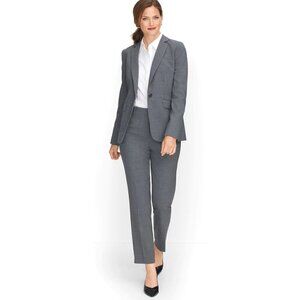 Talbots Blazer Women 2 Gray Wool Blend Single Breasted One Button Close Kate Fit